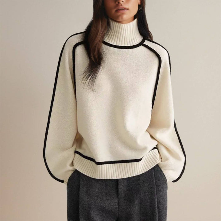 Marlow Contrast Trim Turtleneck Sweater