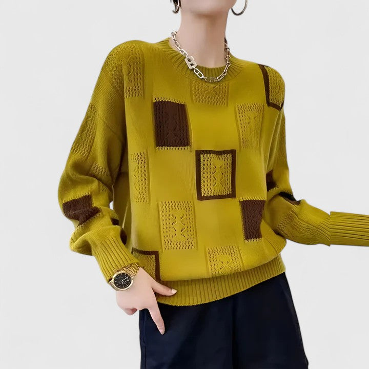Noor Patchwork Knit Sweater