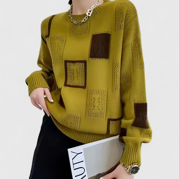 Noor Patchwork Knit Sweater