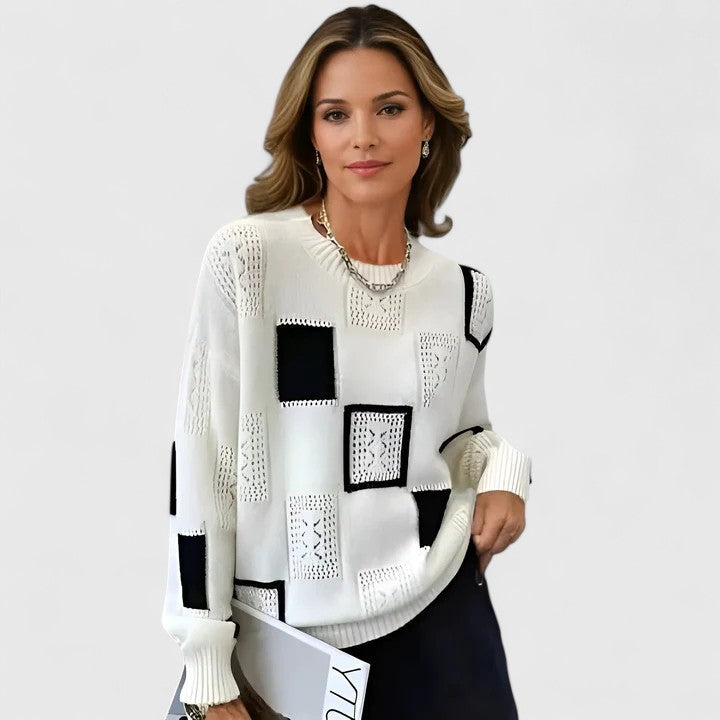 Noor Patchwork Knit Sweater