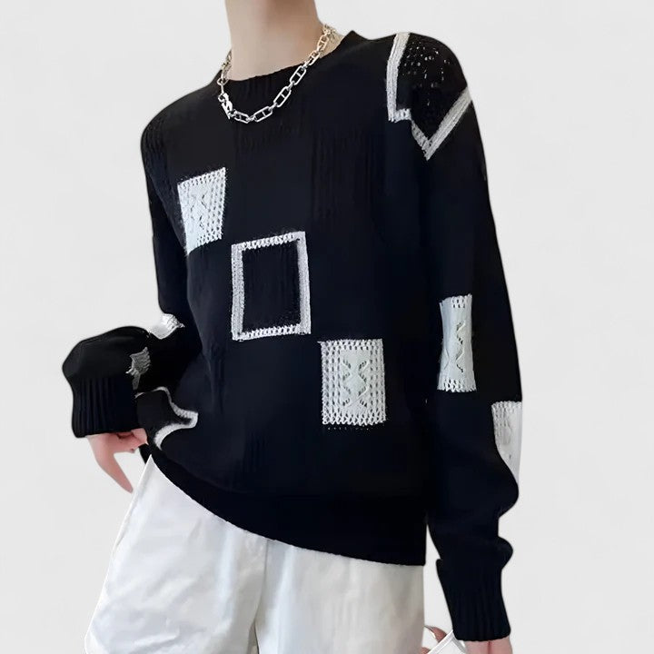 Noor Patchwork Knit Sweater