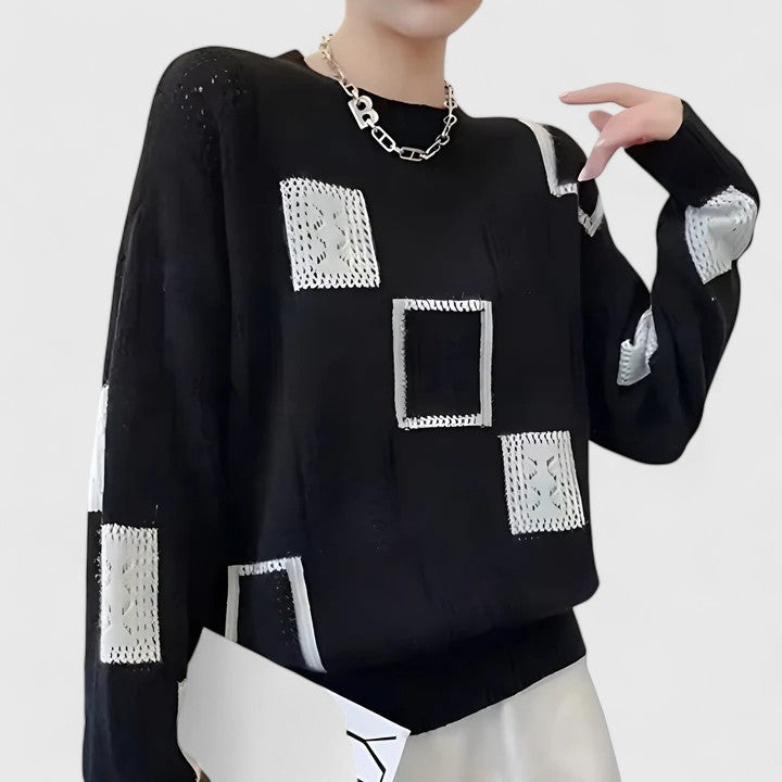 Noor Patchwork Knit Sweater